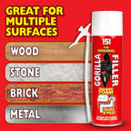Gorilla Filler 500ml - Expanding Foam Filler | Weatherproof - Ideal for Pipes, Windows, Doors (For Internal & External Use) 500ml