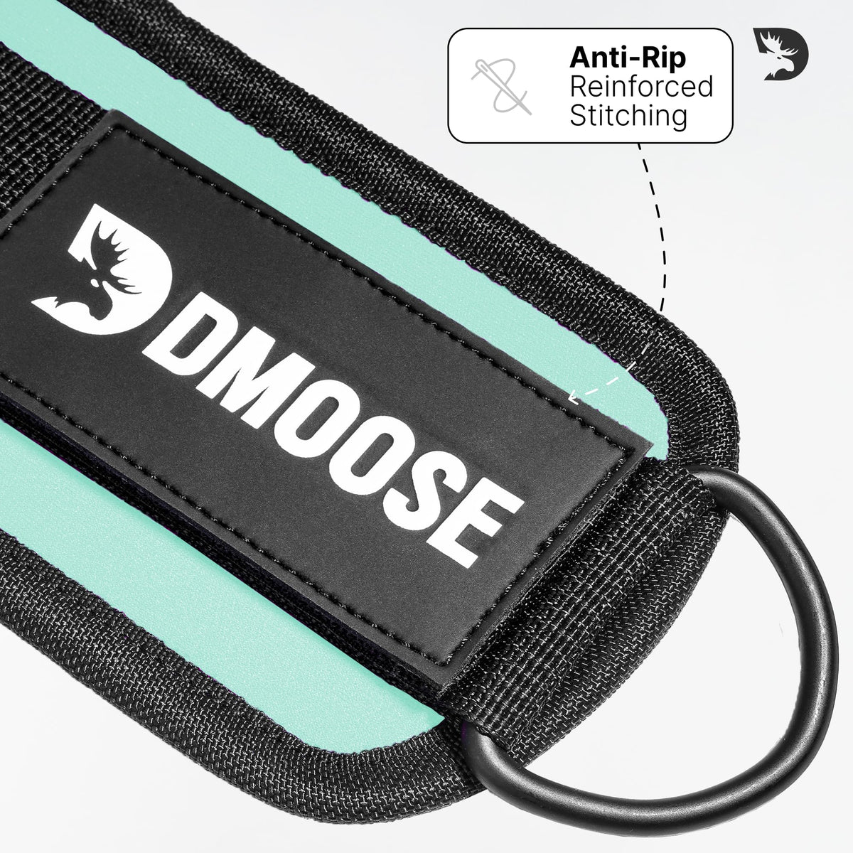 DMoose Fitness Ankle Strap for Cable Machine - One Size Fit with Premium Padding Cuffs - Cable Kickback Ankle Straps - Gym Attachments & Lower Body Exercises
