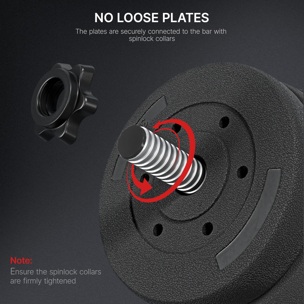 Yaheetech 30KG/25KG/20KG/15KG Adjustable Dumbbells Weight Set for Men/Women