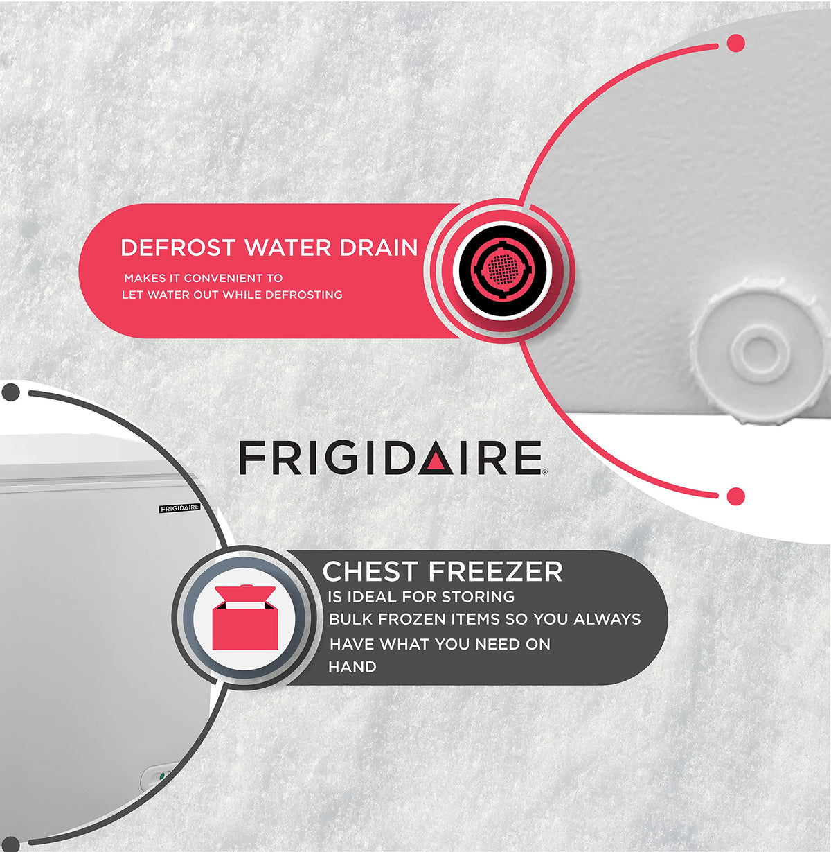 FRIGIDAIRE EFRF5003-BLACK Chest Deep Freezer-Garage-Ready, 5.0 Cu. Ft. Capacity, Black-Adjustable Thermostat-Removable Vinyl Coated Wire Basket-Easy Defrost Drain