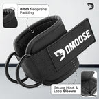 DMoose Fitness Ankle Strap for Cable Machine - One Size Fit with Premium Padding Cuffs - Cable Kickback Ankle Straps - Gym Attachments & Lower Body Exercises