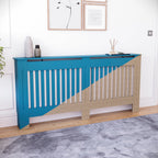 Vida Designs Chelsea Radiator Cover White - Medium - Modern Vertical Slat Design For Optimal Heat Circulation - H82xW111xD19cm - Painted MDF Cabinet Ideal For Living Room & Hallway
