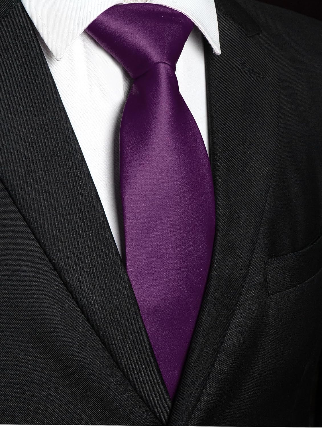 RBOCOTT Solid Color Tie Mens Necktie for Business and Wedding Party