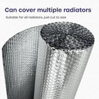 Radiator Foil 5m x 60cm - 1 Pack Folded Radiator Reflector Panels for Enhance Heat Efficiency - Energy Saving Insulation Foil and Radiator Heat Deflector for Home Heating with Adhesive Pads