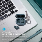 JLab JBuds Mini True Wireless Earbuds, Bluetooth Multipoint, Charcoal Black