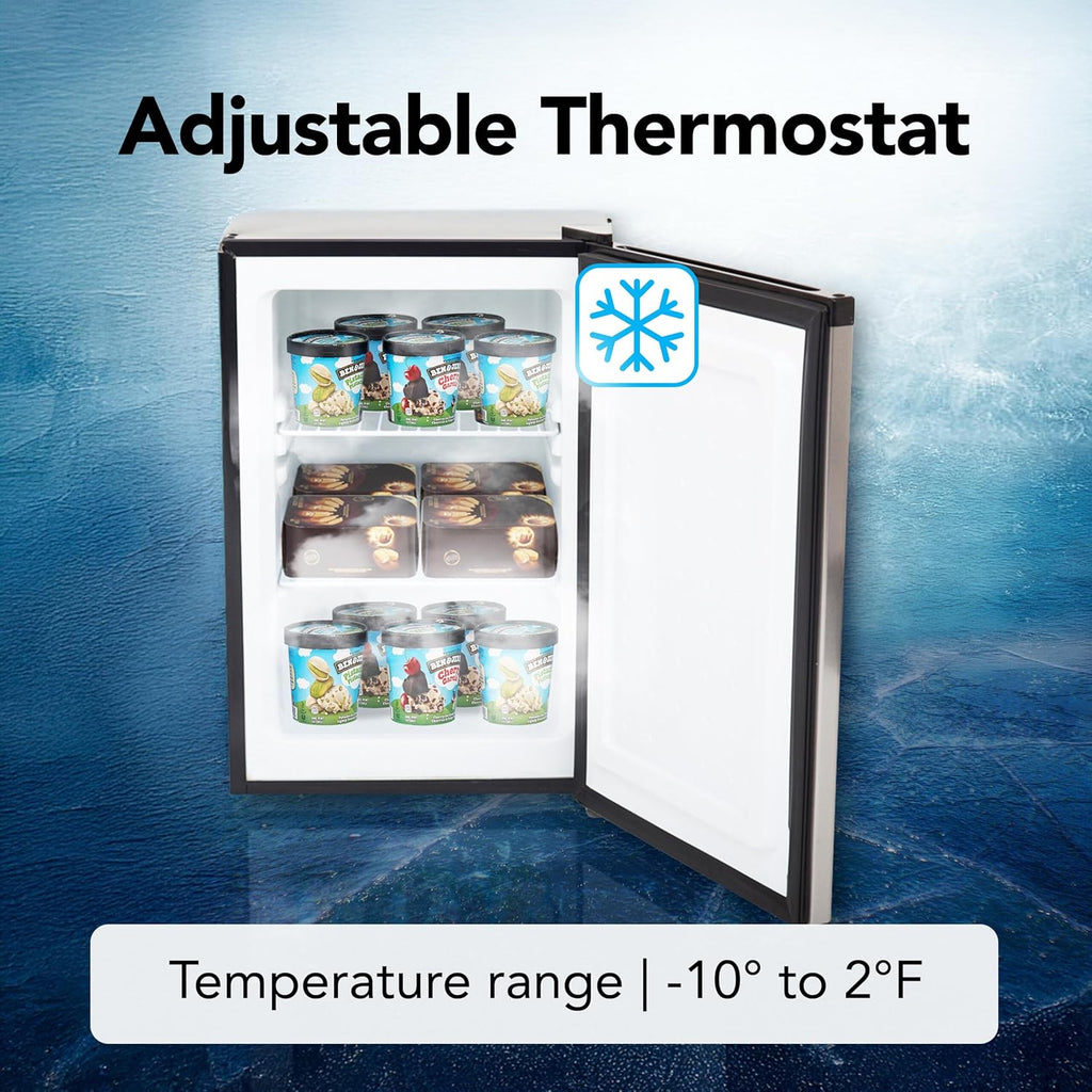 Whynter Upright Mini Freezer, 3.1 Cu Ft, Silver, CUF-301SS