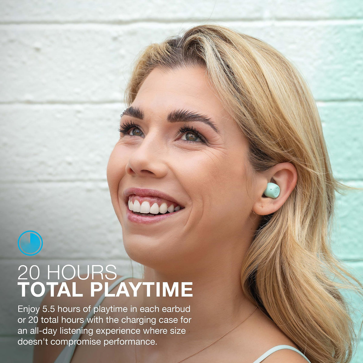 JLab JBuds Mini True Wireless Earbuds, Bluetooth Multipoint, Charcoal Black