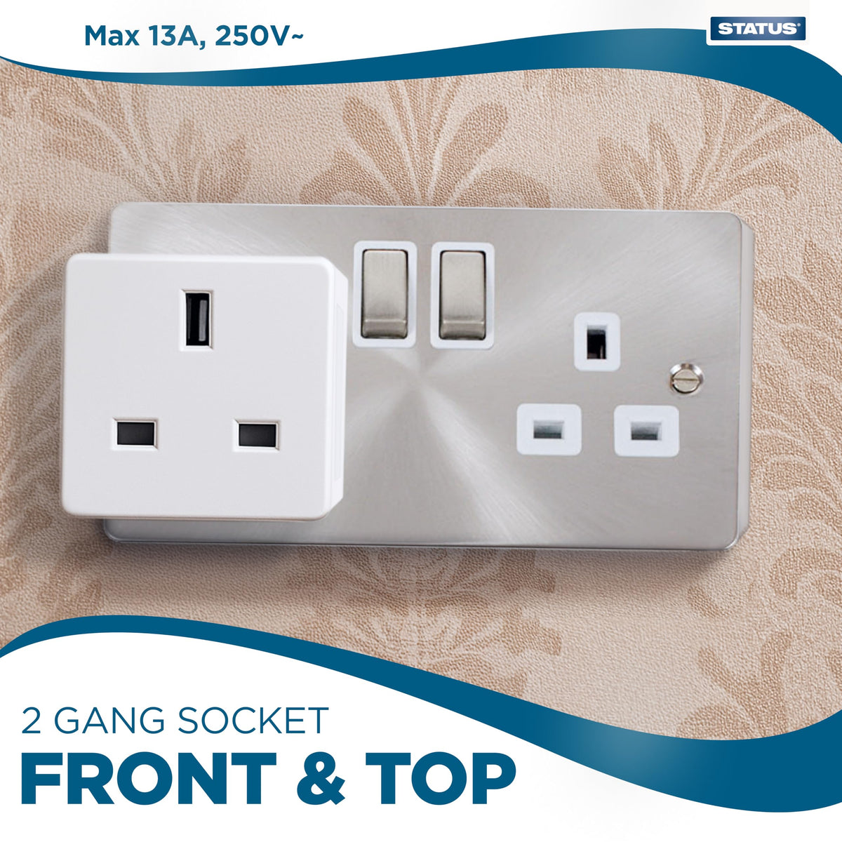 STATUS 3 Way Multi Plug Adaptor, White