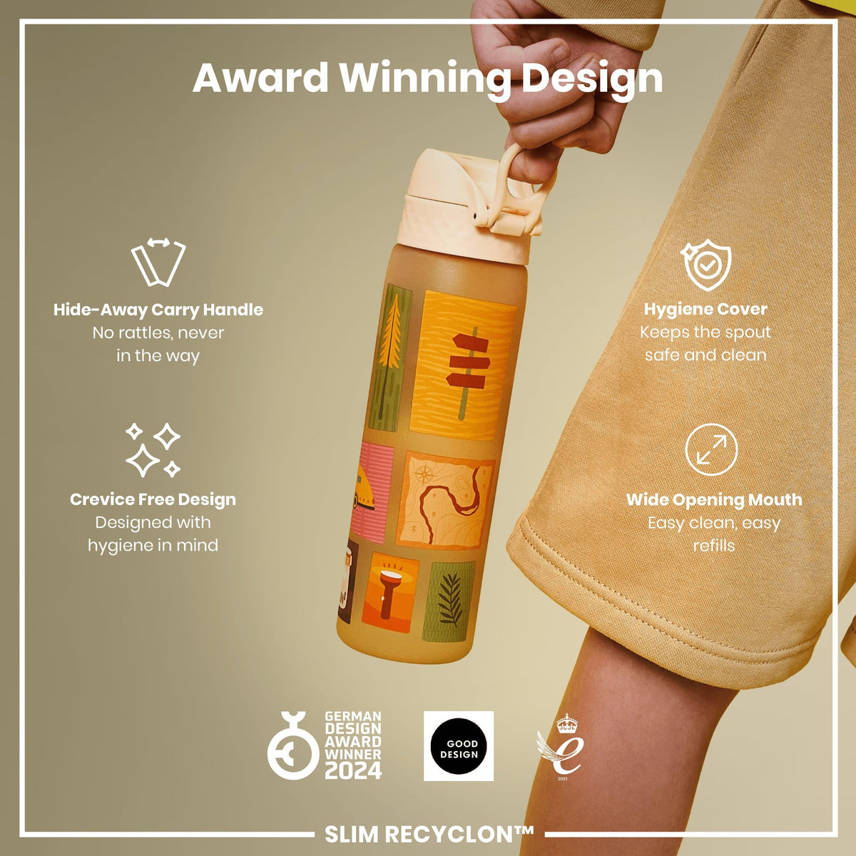 ION8 Leak Proof Water Bottle, 500ml (18oz), Fighter Jets