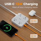 TESSAN PD 20W Surge Protector Extension Cord 5Ft, Flat Plug Power Strip