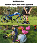GOBKO Bike Pump Bicycle Floor Pump with Gauge, Bicycle Pumps with Presta and Schrader tire Pump multifunctional Air Pump for Road Bike MTB Sports Balls Pump High Pressure 160Psi &11Bar