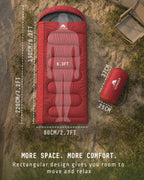 Voyager Sleeping Bag for Adults, Lightweight 3-4 Season Waterproof Camping