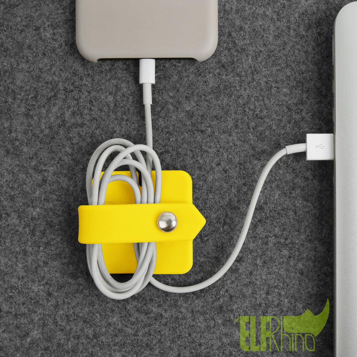 Portable Electronic Device Cover Cord Organizer for Earphones, Yellow