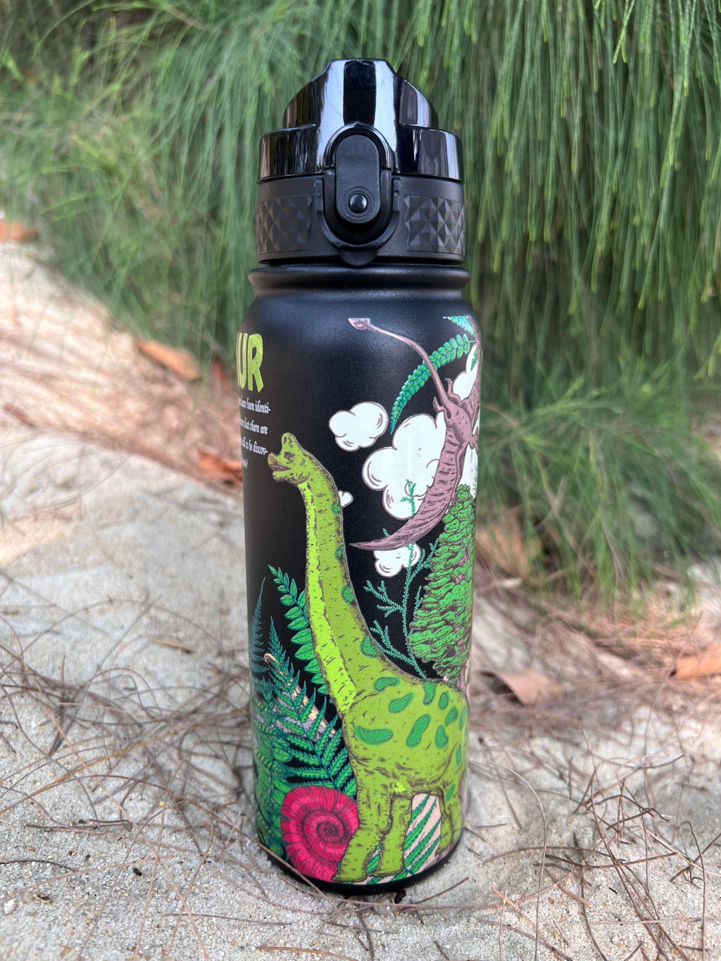 GOPPUS 600ml/20oz Stainless Water Bottle with Straw Double Wall Insulated Bottles with Strap One Hand Open Vacuum Thermal Flask with Flip Top Lid Leakproof Keep Cold Drinks BPA Free