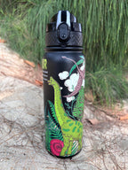 GOPPUS 600ml/20oz Stainless Water Bottle with Straw Double Wall Insulated Bottles with Strap One Hand Open Vacuum Thermal Flask with Flip Top Lid Leakproof Keep Cold Drinks BPA Free