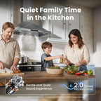 VIKIO HOME 36 Inch Wall Mount Range Hood 580CFM Low Noise Touch Control