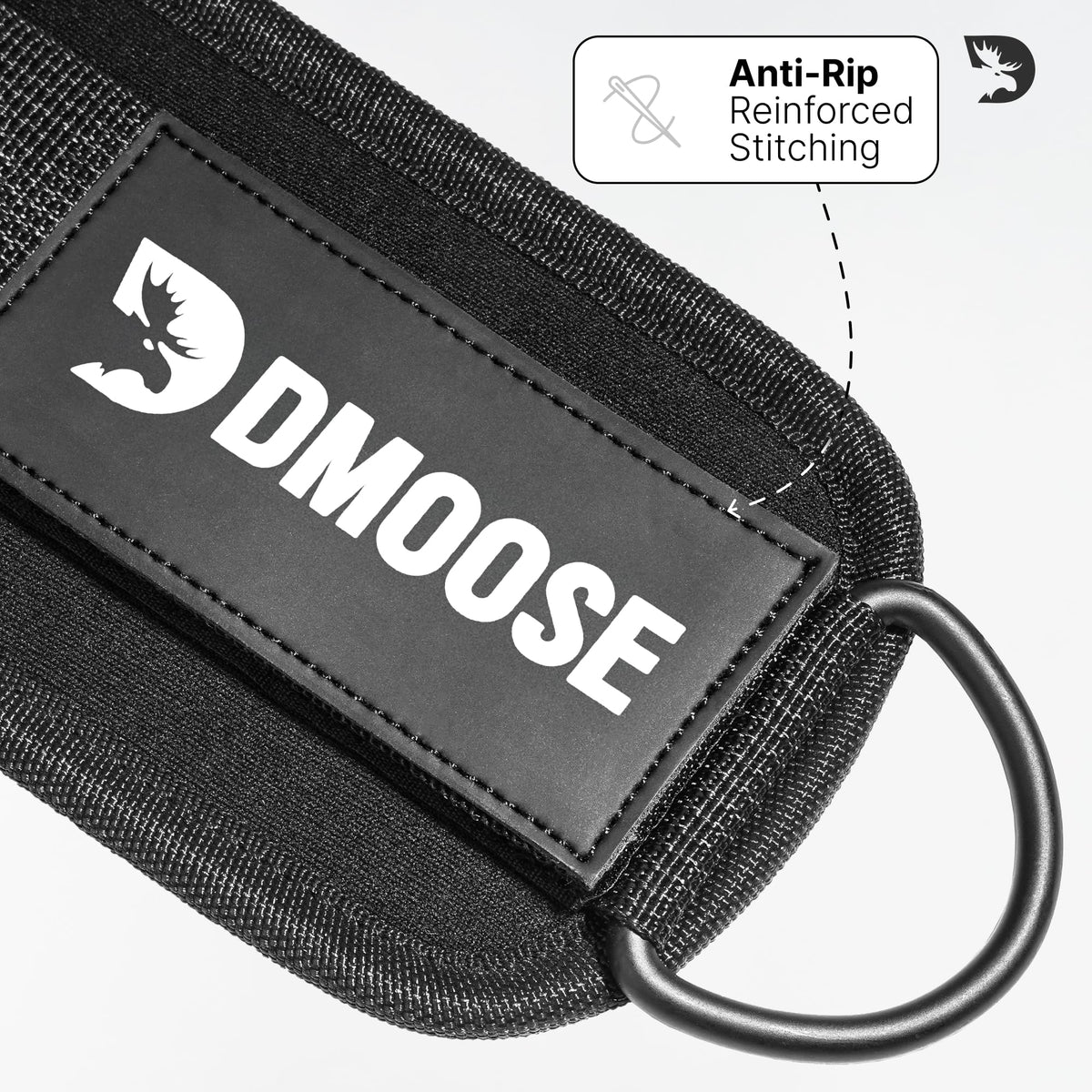 DMoose Fitness Ankle Strap for Cable Machine - One Size Fit with Premium Padding Cuffs - Cable Kickback Ankle Straps - Gym Attachments & Lower Body Exercises