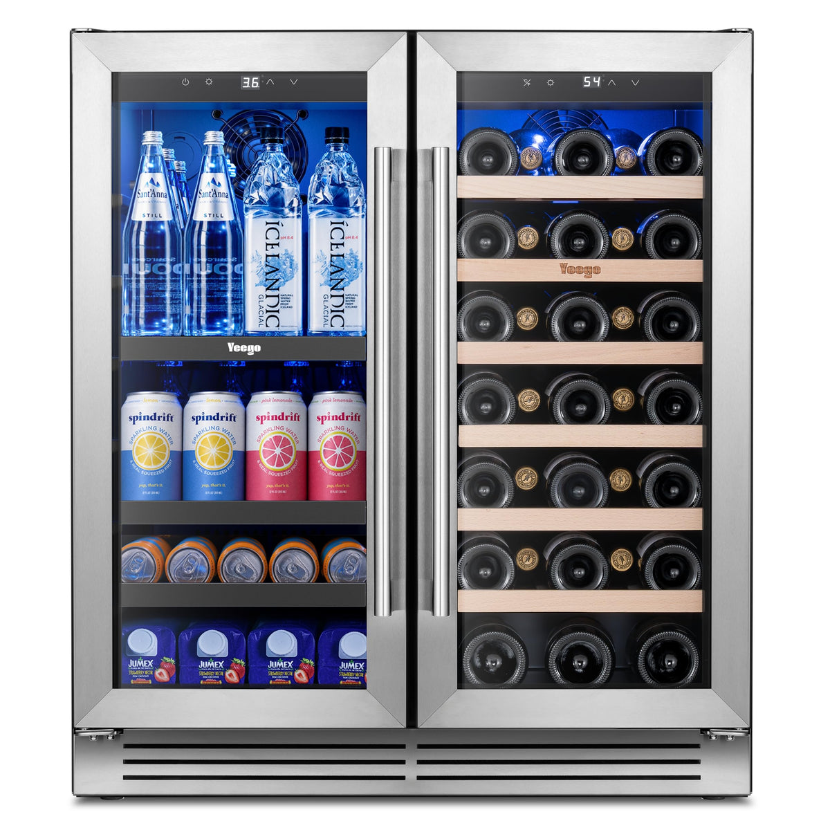 Yeego Beverage Refrigerator - 24 inch 180 Cans Beer Cooler with Glass Door