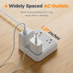 TESSAN PD 20W Surge Protector Extension Cord 5Ft, Flat Plug Power Strip
