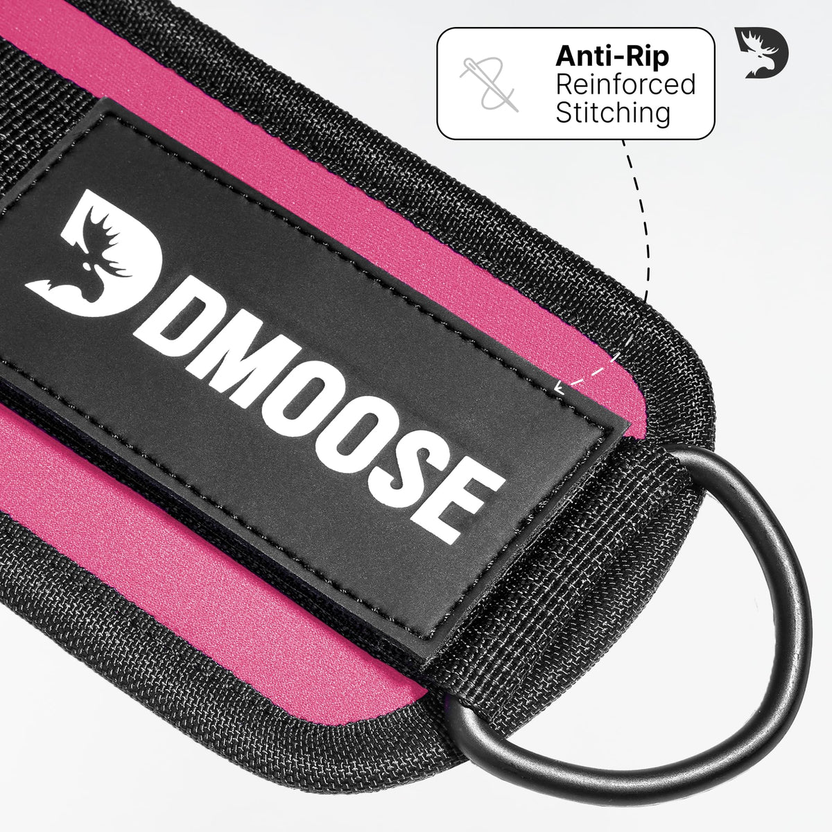 DMoose Fitness Ankle Strap for Cable Machine - One Size Fit with Premium Padding Cuffs - Cable Kickback Ankle Straps - Gym Attachments & Lower Body Exercises