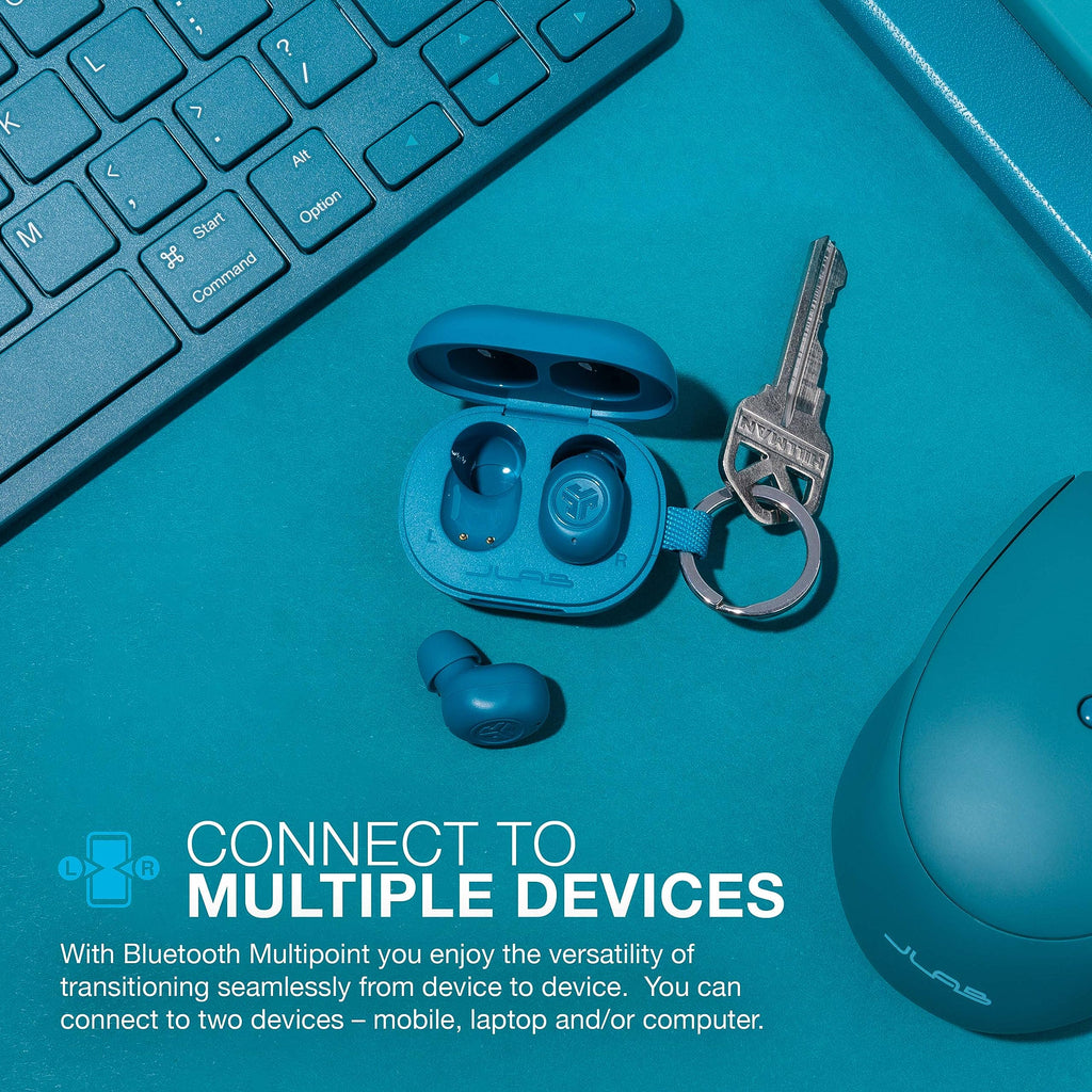 JLab JBuds Mini True Wireless Earbuds, Bluetooth Multipoint, Charcoal Black